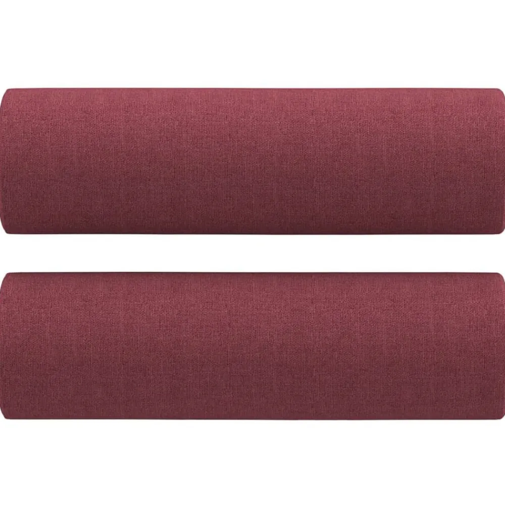 vidaXL Sofás-Sofá de 2 plazas con cojines tela rojo tinto 120 cm