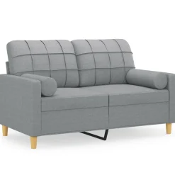 vidaXL Sofás-Sofá de 2 plazas con cojines tela 120 cm