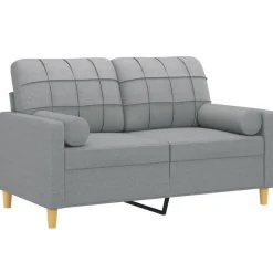 vidaXL Sofás-Sofá de 2 plazas con cojines tela 120 cm