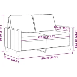 vidaXL Sofás-Sofá de 2 plazas de tela 120 cm