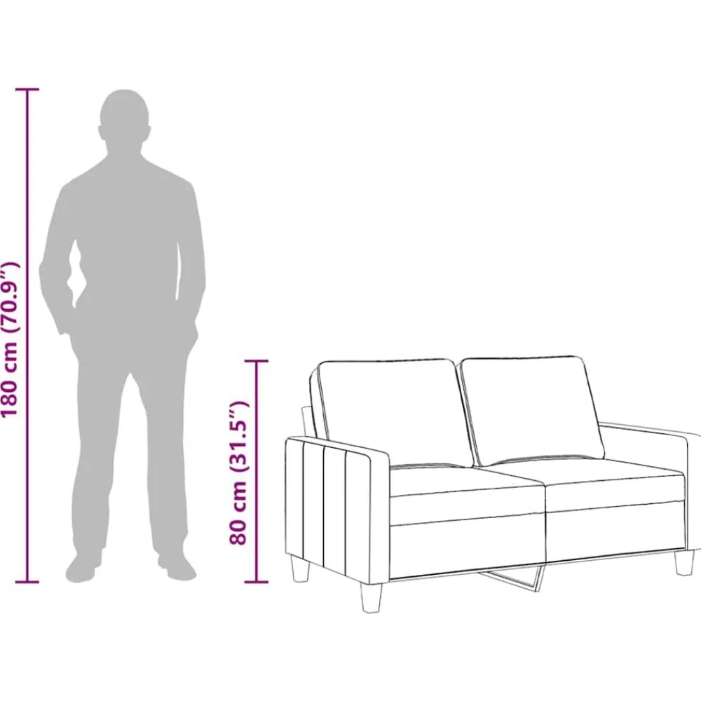 vidaXL Sofás-Sofá de 2 plazas de tela 120 cm