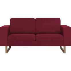 vidaXL Sofás-Sofá de 2 plazas de tela color vino tinto