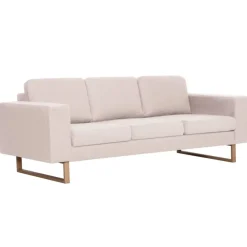 vidaXL Sofá de 3 plazas de tela color Crema