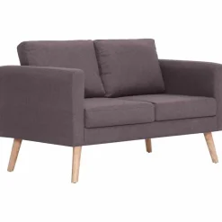vidaXL Sofás-Sofá de 2 plazas de tela color gris taupe