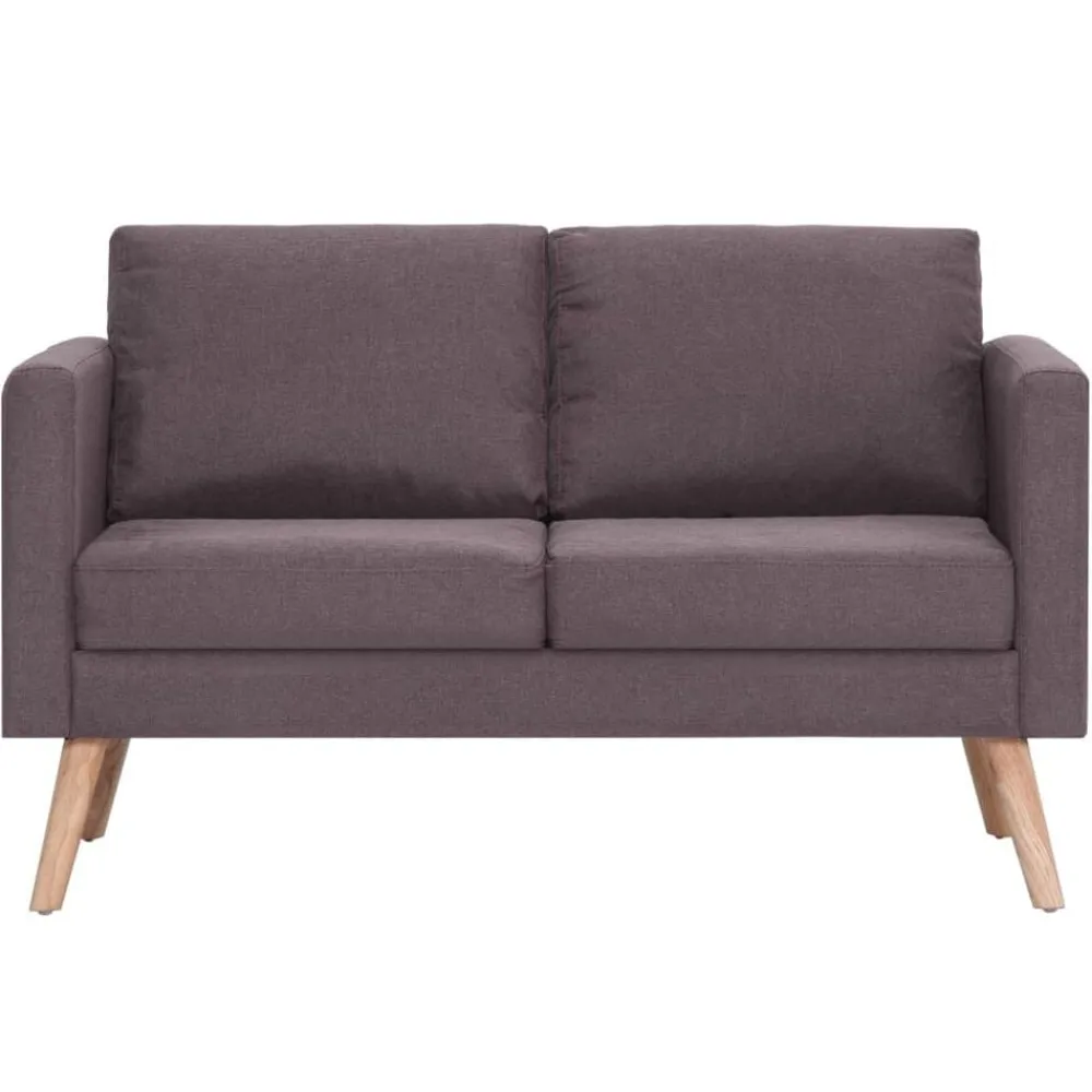 vidaXL Sofás-Sofá de 2 plazas de tela color gris taupe