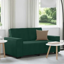 vidaXL Sofá de 2 plazas de terciopelo 160x78x84 cm Verde oscuro Hot