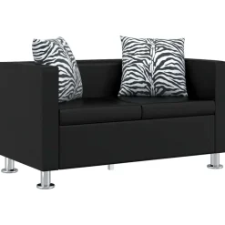 vidaXL Sofás-Sofá de 2 plazas de cuero artificial