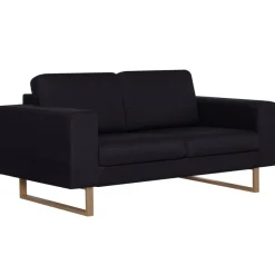 vidaXL Sofá de 2 plazas de tela Negro Discount