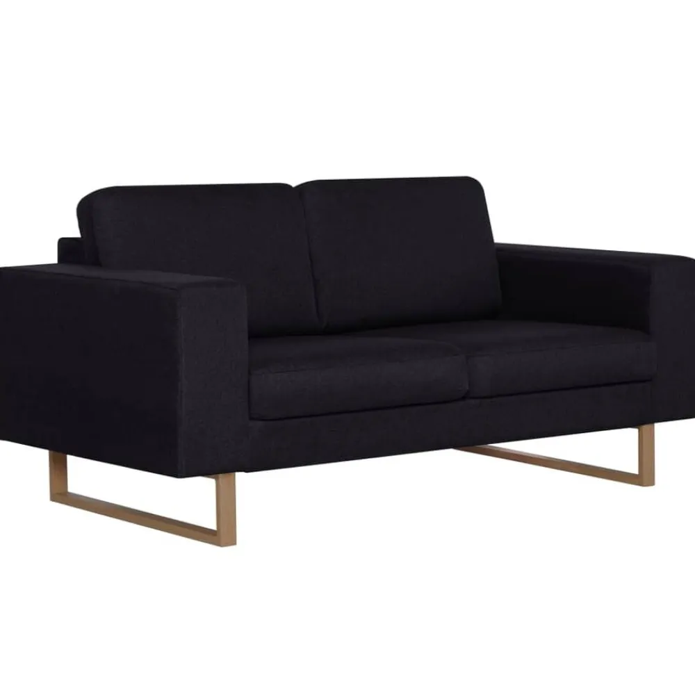 vidaXL Sofá de 2 plazas de tela Negro Discount