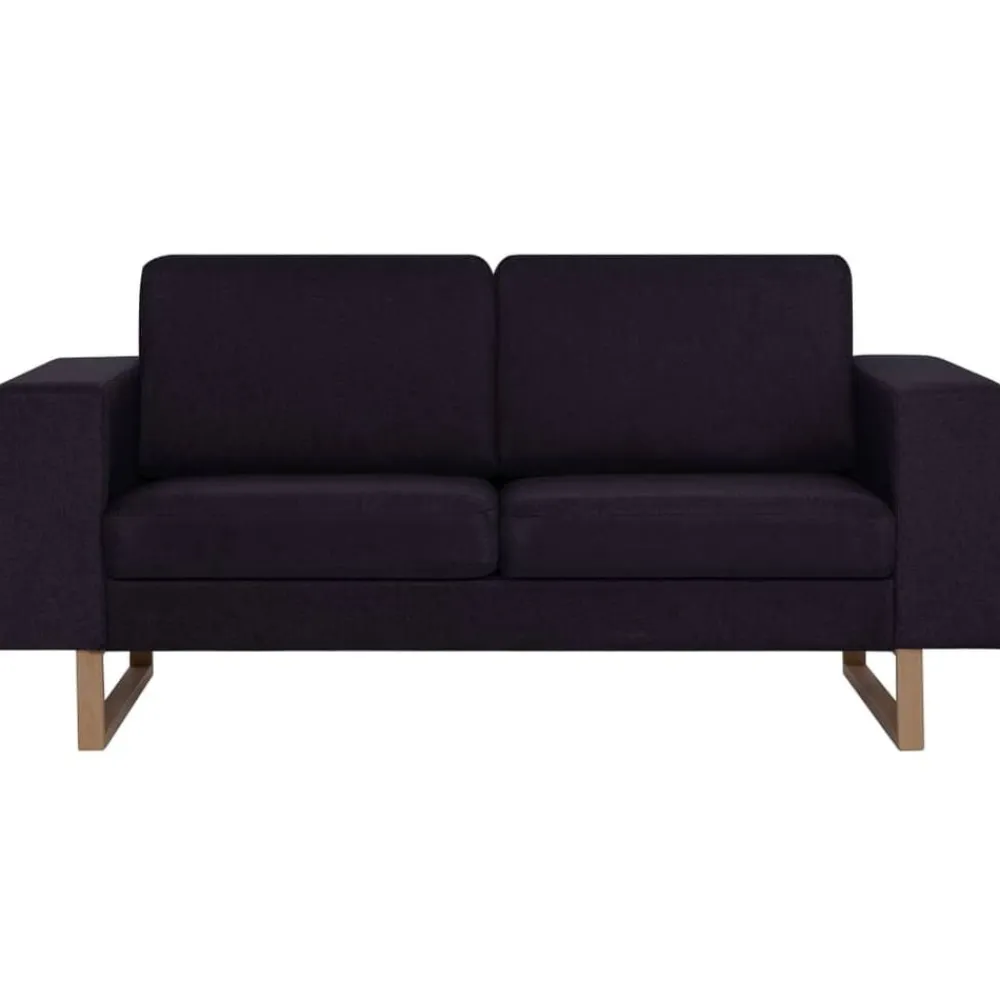 vidaXL Sofá de 2 plazas de tela Negro Discount