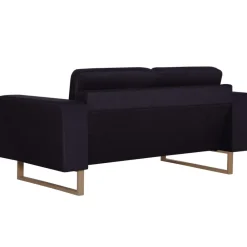 vidaXL Sofá de 2 plazas de tela Negro Discount