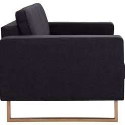 vidaXL Sofá de 2 plazas de tela Negro Discount