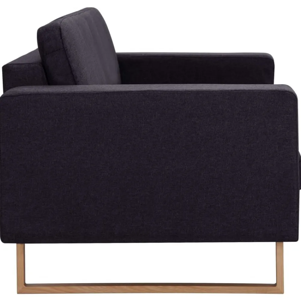 vidaXL Sofá de 2 plazas de tela Negro Discount