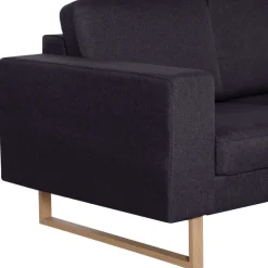 vidaXL Sofá de 2 plazas de tela Negro Discount