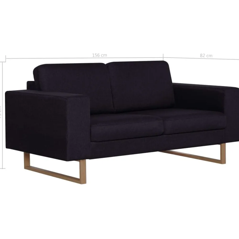 vidaXL Sofá de 2 plazas de tela Negro Discount