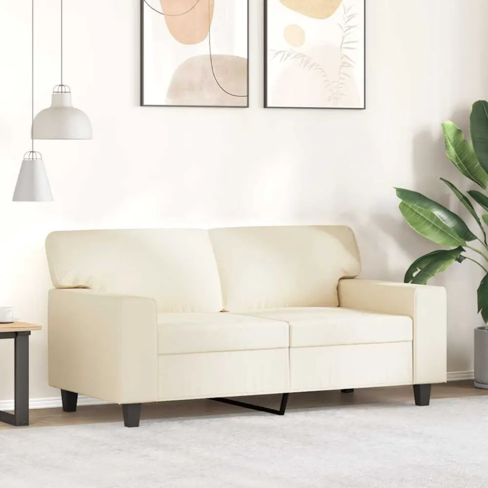 vidaXL Sofás-Sofá de 2 plazas de cuero sintético color 120 cm