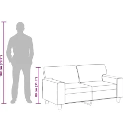 vidaXL Sofás-Sofá de 2 plazas de cuero sintético color 120 cm