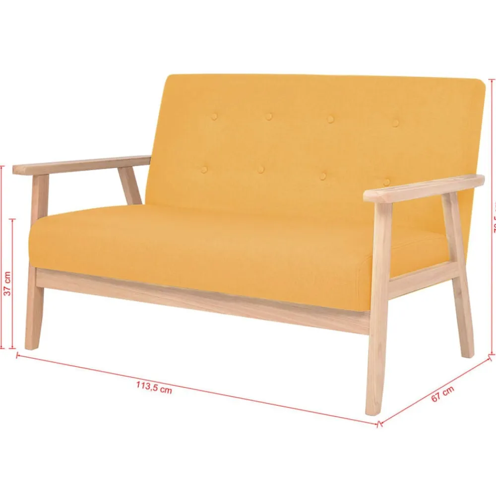 vidaXL Sofás-Sofá de 2 plazas de tela
