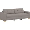 vidaXL Sofás-Sofá de 3 plazas Taupé 220 cm tela