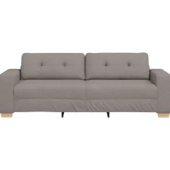 vidaXL Sofás-Sofá de 3 plazas Taupé 220 cm tela