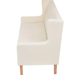 vidaXL Sofá de 2 plazas tela Blanco crema Discount