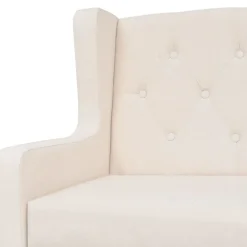 vidaXL Sofá de 2 plazas tela Blanco crema Discount