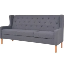 vidaXL Sofá de 3 plazas tela Gris New