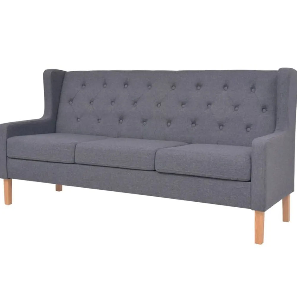 vidaXL Sofá de 3 plazas tela Gris New