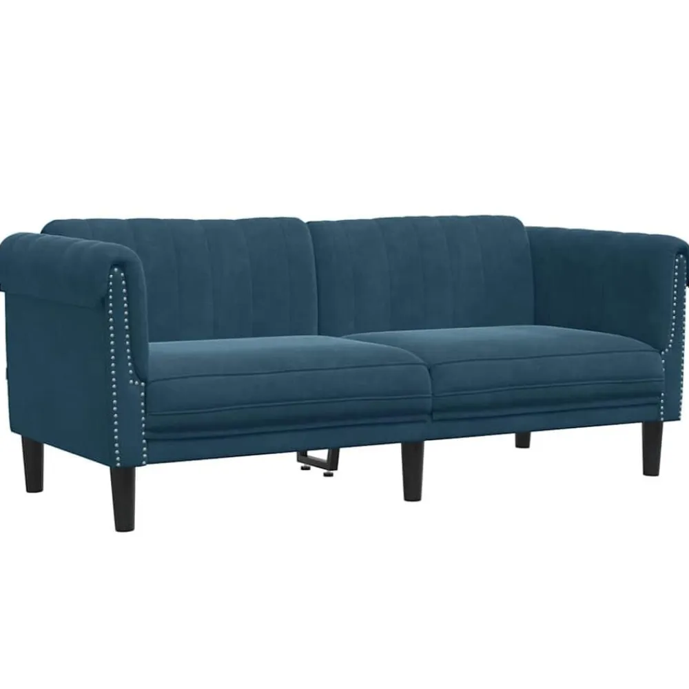 vidaXL Sofá de 2 plazas terciopelo Azul Best