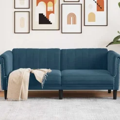 vidaXL Sofá de 2 plazas terciopelo Azul Best