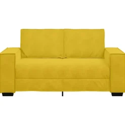 vidaXL Sofá de 2 plazas terciopelo 160x78x84 cm Amarillo Sale