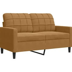 vidaXL Sofás-Sofá de 2 plazas terciopelo marrón 120 cm