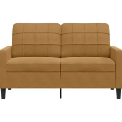 vidaXL Sofás-Sofá de 2 plazas terciopelo marrón 120 cm