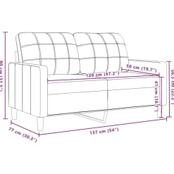 vidaXL Sofás-Sofá de 2 plazas terciopelo marrón 120 cm