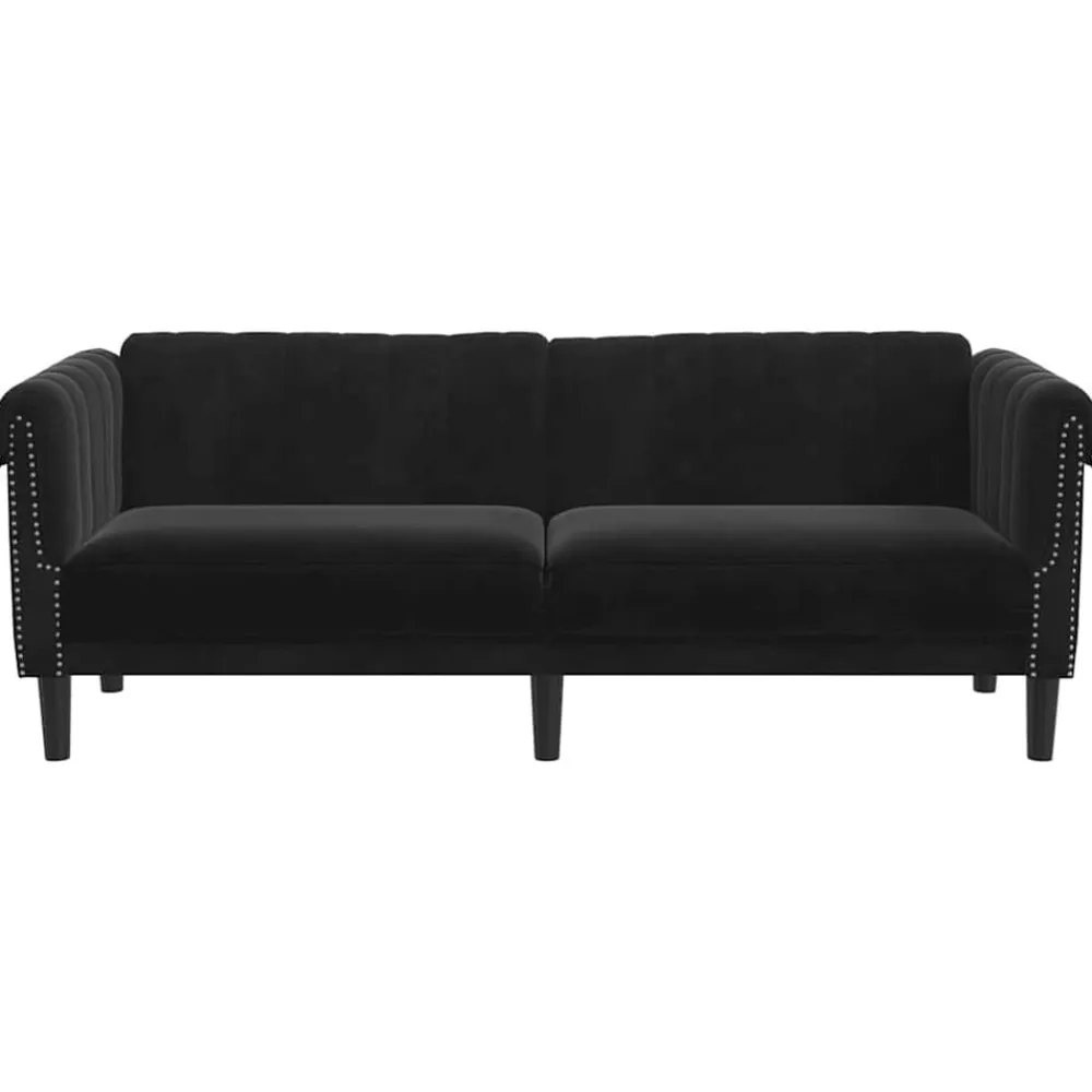 vidaXL Sofá de 3 plazas terciopelo Negro Best