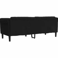 vidaXL Sofá de 3 plazas terciopelo Negro Best