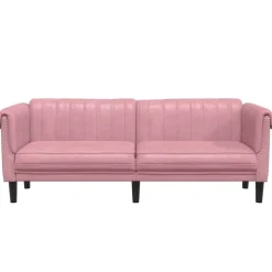 vidaXL Sofá de 3 plazas terciopelo Rosa Clearance