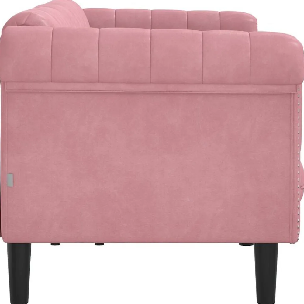 vidaXL Sofá de 3 plazas terciopelo Rosa Clearance