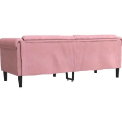 vidaXL Sofá de 3 plazas terciopelo Rosa Clearance