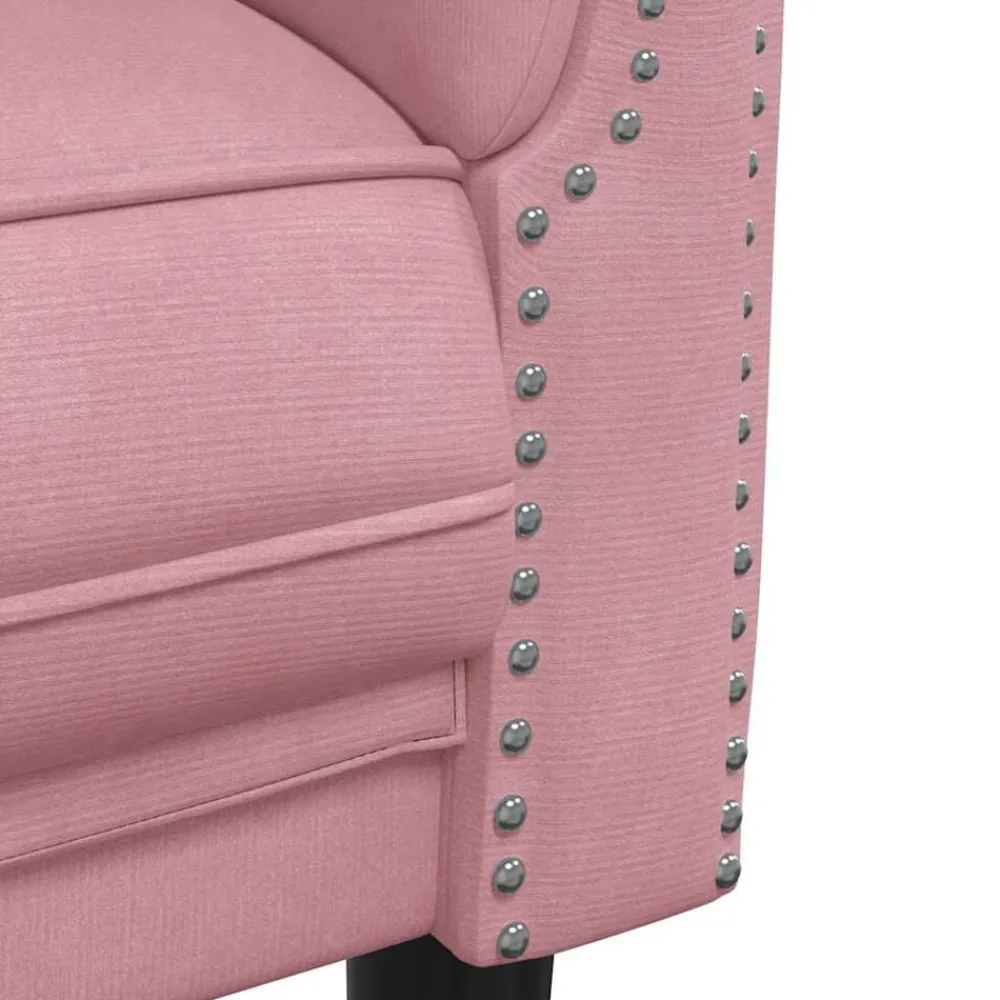 vidaXL Sofá de 3 plazas terciopelo Rosa Clearance
