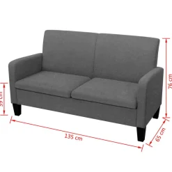 vidaXL Sofás-Sofá de 2 plazas 135x65x76 cm