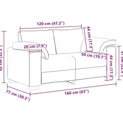 vidaXL Sofás-Sofá de dos plazas 160 cm tela