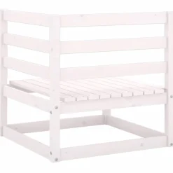 vidaXL Muebles De Jardín-Sofá de esquina de jardín cojines gris antracita madera pino