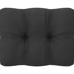 vidaXL Muebles De Jardín-Sofá de esquina de jardín cojines gris antracita madera pino
