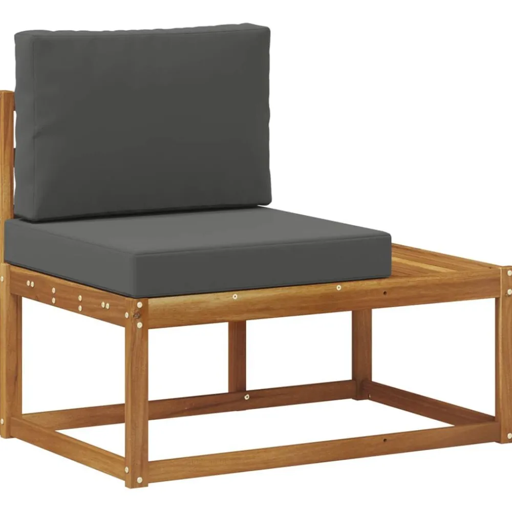 vidaXL Sofá de esquina exterior 91 x 63 x 73 cm Natural y antracita Outlet