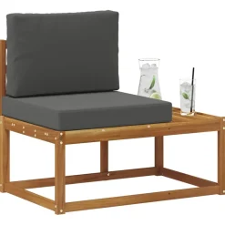 vidaXL Sofá de esquina exterior 91 x 63 x 73 cm Natural y antracita Outlet