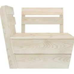 vidaXL Muebles De Jardín-Sofá de esquina seccional de palets madera abeto impregnada
