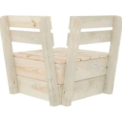 vidaXL Muebles De Jardín-Sofá de esquina seccional de palets madera abeto impregnada