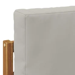 vidaXL Sofá de exterior Madera de Acacia Sólida y Poliéster Gris claro y natural Best