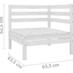 vidaXL Sofá de jardín 2 plazas madera maciza pino Blanco Hot